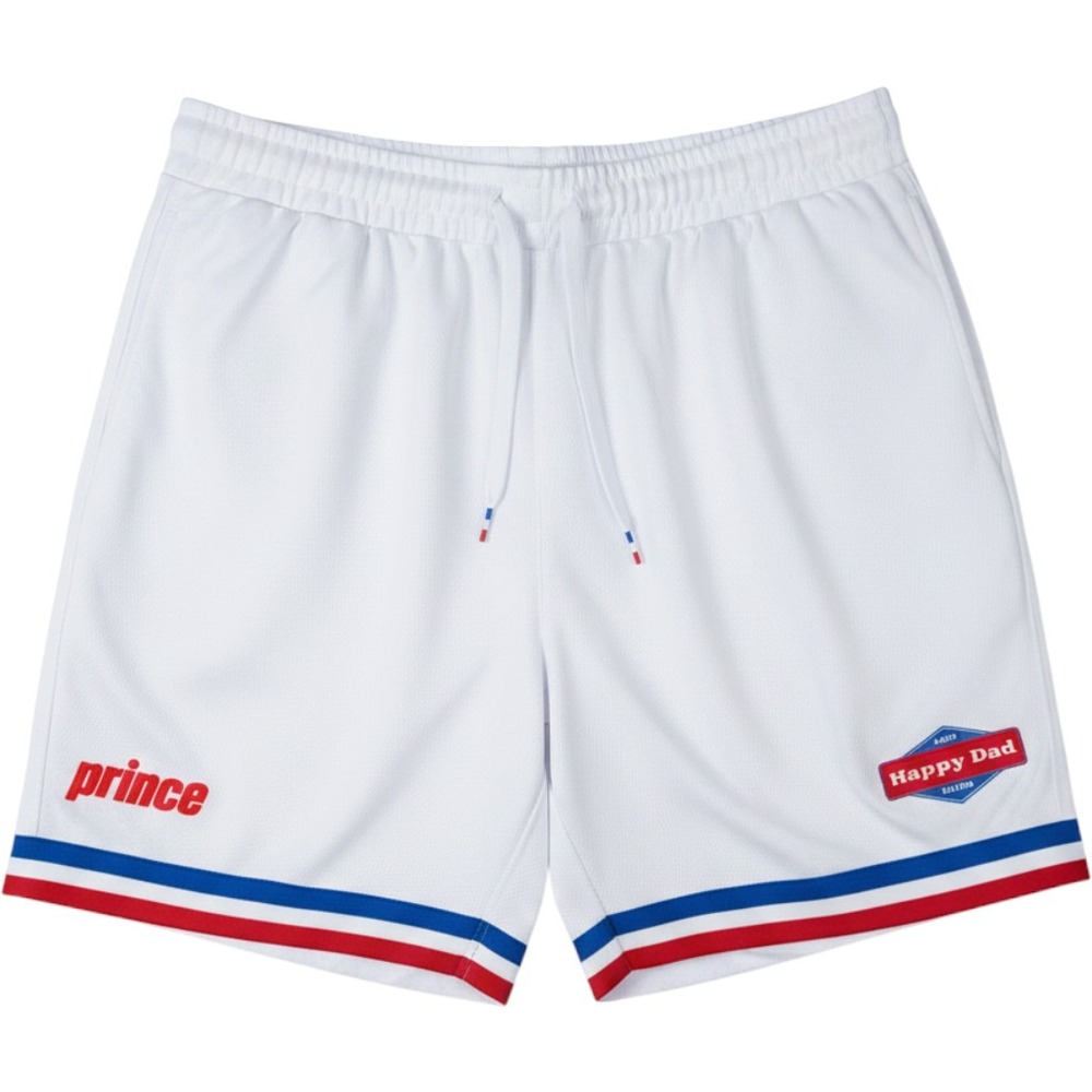 Prince x Happy Dad Mesh Shorts Mens XL White Red Blue Tennis NWT